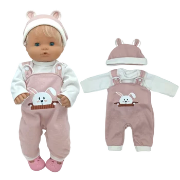 Yeniden doğmuş Bebek Bebek Giysileri Pembe Tulum Şapka 38 Cm Nenuco Bebek Ropa Y Su Hermanita Oyuncaklar Kıyafetler