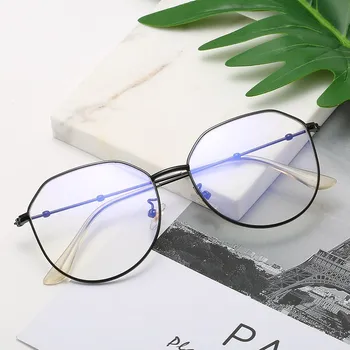 Yuvarlak Metal Şeffaf Gözlük Çerçeveleri Kadınlar için Optik Gözlük Turizm Erkek Gözlük Moda Vintage Marka Daire Gözlük