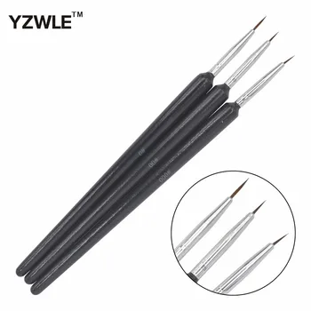 YZWLE 3 ADET / 1 Takım Kolinsky Akrilik Tırnak Fırçası Profesyonel Fırçalar Tırnak Araçları Moda Tırnak resim fırçası Manikür 14