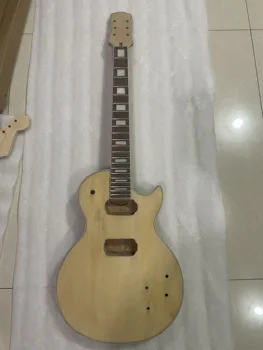 Yüksek Kaliteli Stok Gibson Tarzı Elektro Gitar Bitmemiş LP Les Standart Maun Gövde Akçaağaç Boyun Stok Luthier DIY Parçası