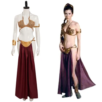 Yıldız Dönüşü Jedi Prenses Leia Cosplay Kostüm Seksi Elbise Kıyafetler Cadılar Bayramı Karnaval Elbise