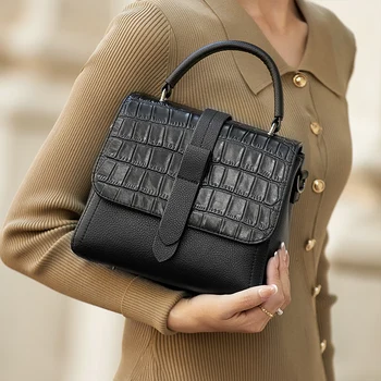 ZOOLER Orijinal Marka Tam 100 % Gerçek Deri Omuz Çantaları Çanta Bayanlar Moda Siyah Bussiness Kız Pures # SC525