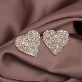 ZOSHI moda taşlar Küpe Kadınlar İçin Aşk Kalp Yıldız Şekli Bildirimi Altın Kaplama Küpe Zarif düğün takısı