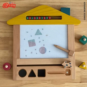 Çocuklar için manyetik Çizim Tahtasında Boyama yazma tableti Silinebilir Çocuklar El Yazısı Renkli Eğitici Ahşap oyuncak Bebek için