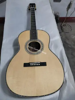 ücretsiz kargo abanoz klavye fantezi abalone ooo sağlam ladin yuvası akustik Gitar 39 inç Katı 000 gümüş logo Guitarra