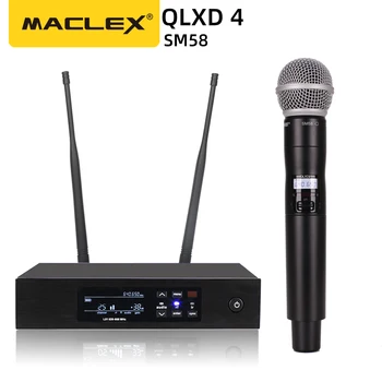 Ücretsiz kargo MACLEX QLXD4 SM58 profesyonel kablosuz mikrofon dijital sistem Mikrofon Sahne Performansı için Mikrofon BETA58